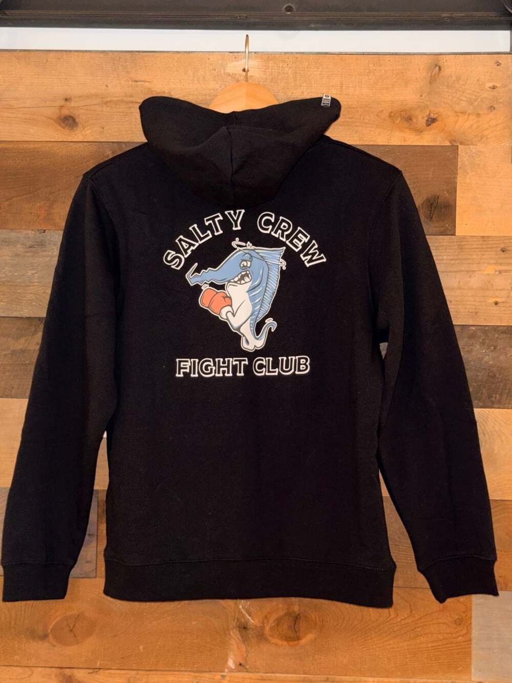 Salty Crew Fight Club Black Fleece Hoodie Youth Size XL 0789